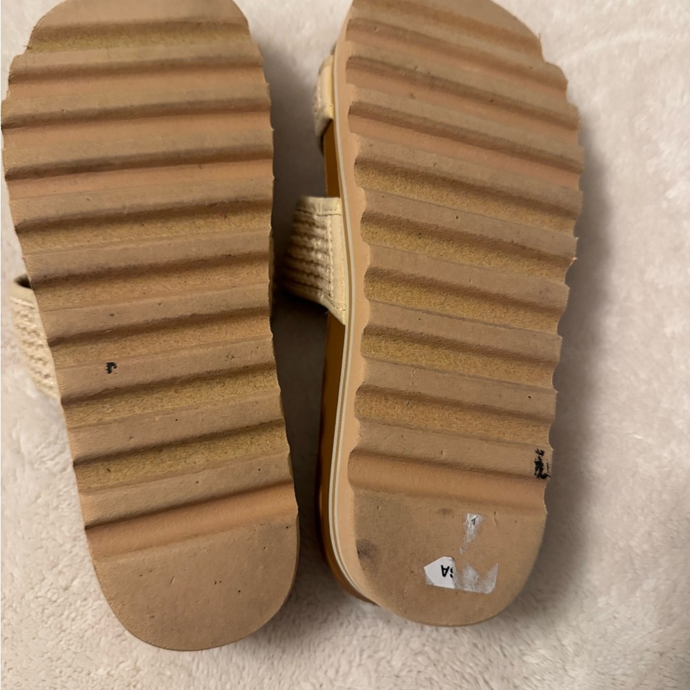 Reef Cork Platform Sandals with Cream Straps - Picture 3 of 5